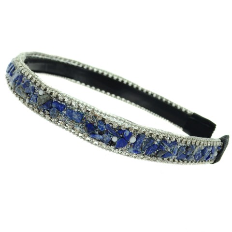 Semiprecious Stone Beaded & Crystal Headband