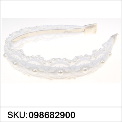 Faux Pearl Deco Lace Headband