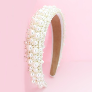 Imitation Pearl Velvet Headband