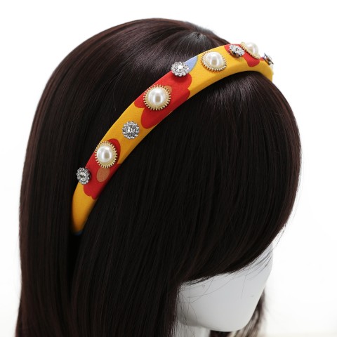 Fashion Rhinestone&Pearl Padded Headband