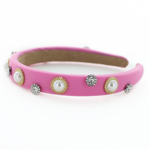 Fashion Rhinestone&Pearl Padded Headband