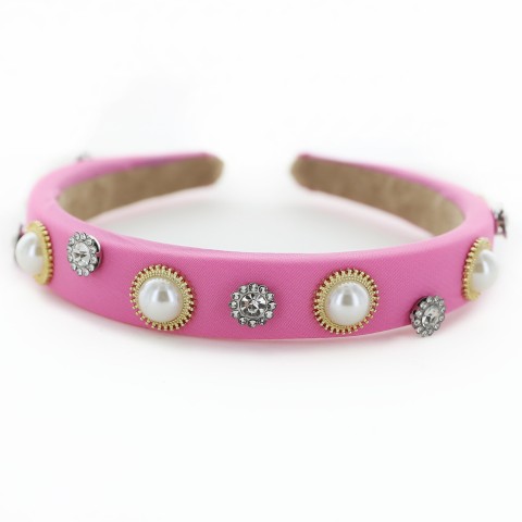 Fashion Rhinestone&Pearl Padded Headband