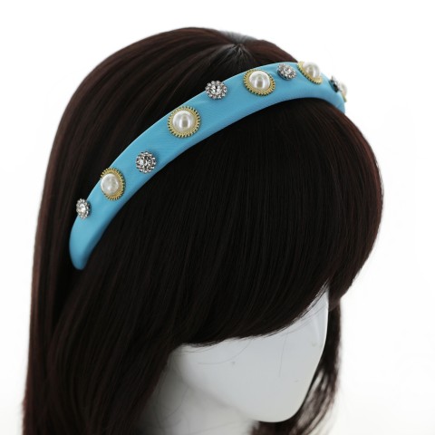 Fashion Rhinestone&Pearl Padded Headband