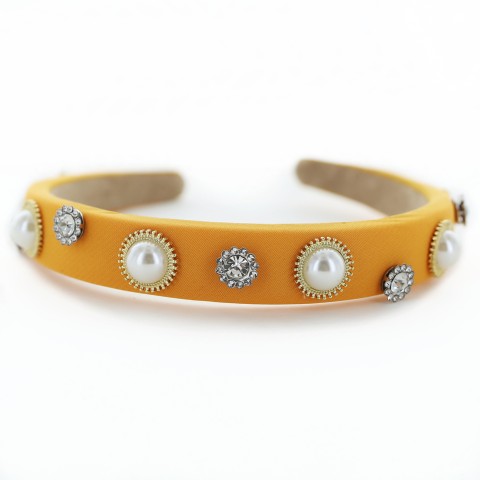 Fashion Rhinestone&Pearl Padded Headband