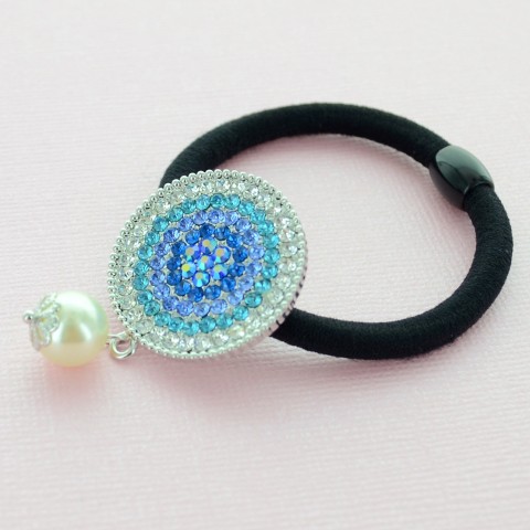 Crystal Plate Ponytail Holder