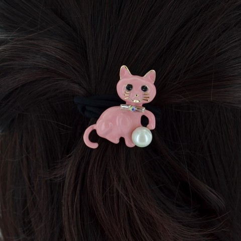 Handcrafte Enamel Kitten Ponytail Holder