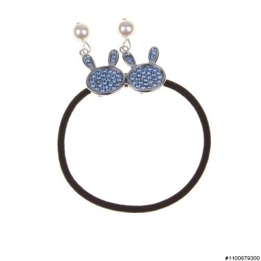 Rhinestone Rabbit Ponytail Holder