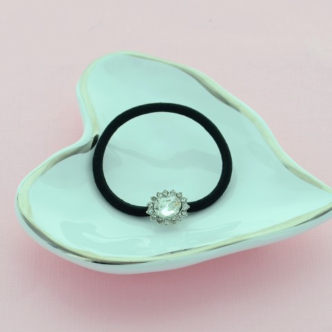 Crystal Oval Ponytail Holder