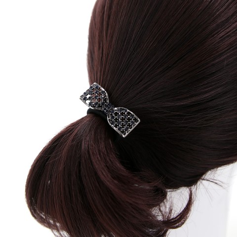 Australian Crystal-Embellished Bow Hair Tie