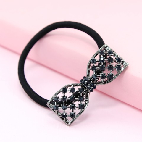 Australian Crystal-Embellished Bow Hair Tie