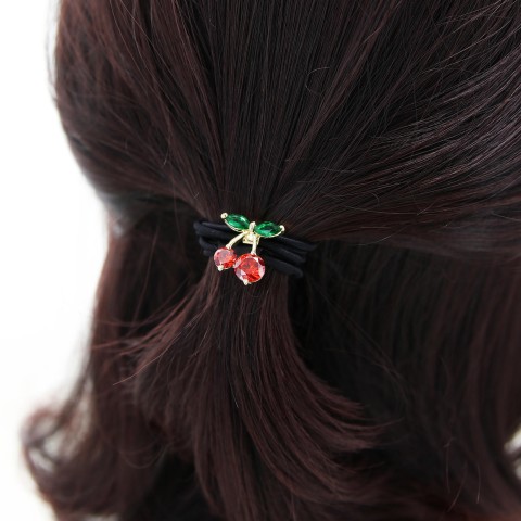 Cubiczirconia Rhinestone Cherry Ponytail Holder