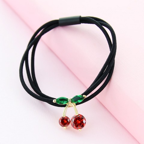 Cubiczirconia Rhinestone Cherry Ponytail Holder