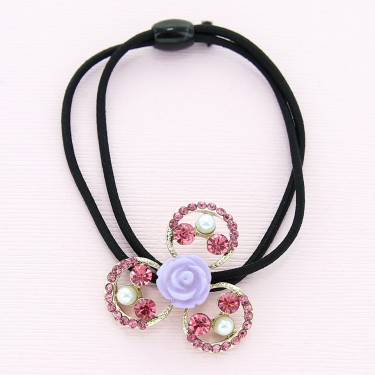 Crystal Flower Ponytail Holder