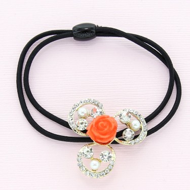 Crystal Flower Ponytail Holder