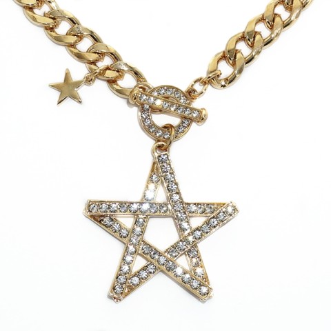 Sparkling Crystal Star Pendant Necklace