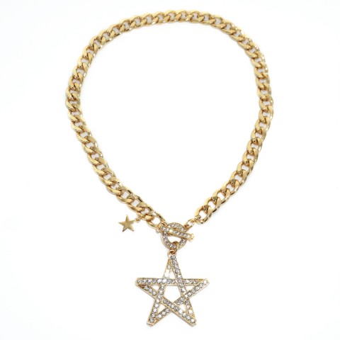 Sparkling Crystal Star Pendant Necklace