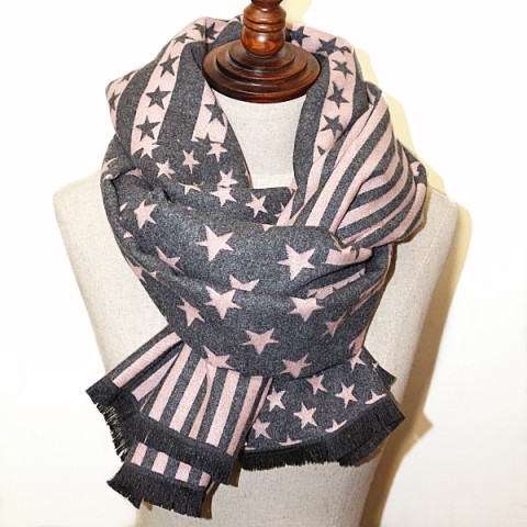 Reversible Stripe & Star Scarf