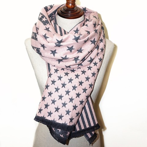 Reversible Stripe & Star Scarf