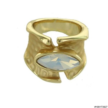 Matte Gold Tone Modern Art Ring