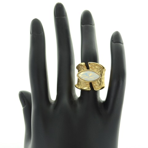 Matte Gold Tone Modern Art Ring