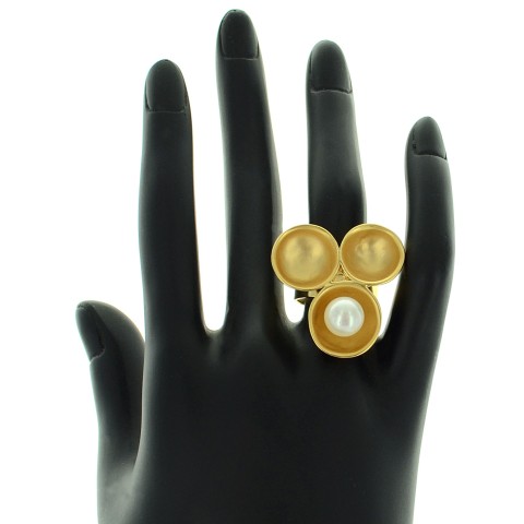 Matte Gold Tone Modern Art Ring