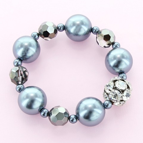 Rhinestone & Pearl Stretch Bracelet