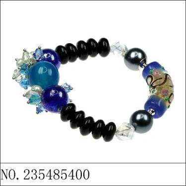 Hand Art Craft Beads & Crystal Stretch Bracelet