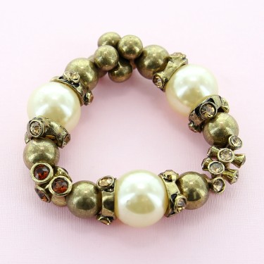 Rhinestone & Pearl Stretch Bracelet