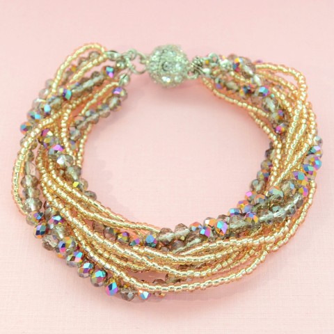 Crystal ball & Crystal Beaded Bracelets