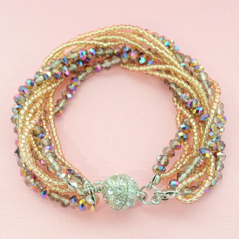 Crystal ball & Crystal Beaded Bracelets