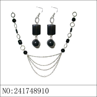 Necklace& Earr Set Black