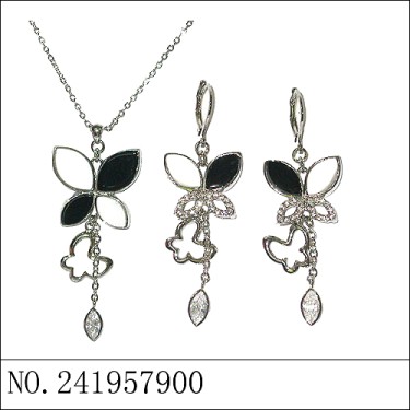 Necklace& Earr Set White