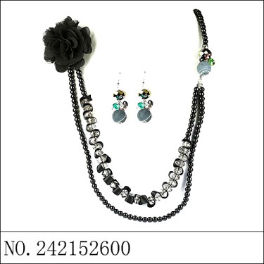 Necklace& Earr Set Gray