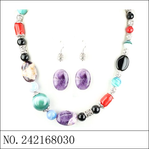 Mix Quartz Stones Necklace Set