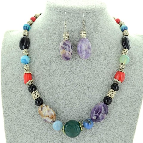 Mix Quartz Stones Necklace Set