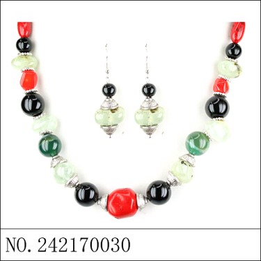 Necklace& Earr Set Stripe