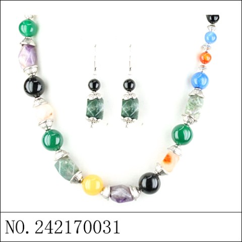 Necklace& Earr Set Stripe