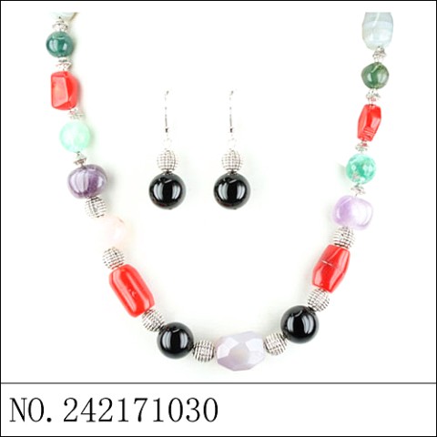 Mix Quartz Stones Necklace Set