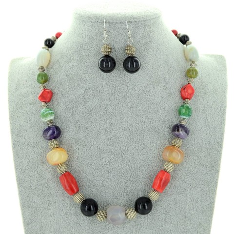 Mix Quartz Stones Necklace Set