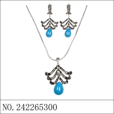 Necklace& Earr Set Blue