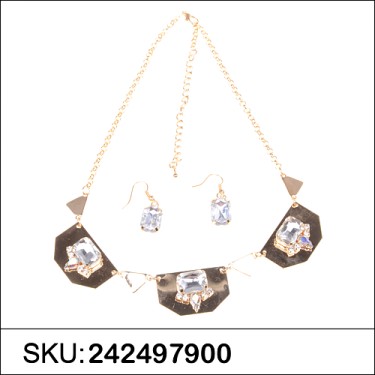 Necklace& Earr Set White