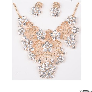 Necklace& Earr Set Gold