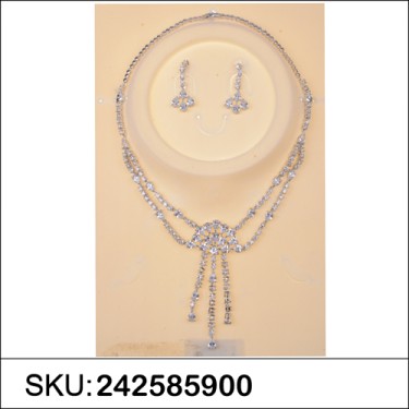 Necklace& Earr Set White