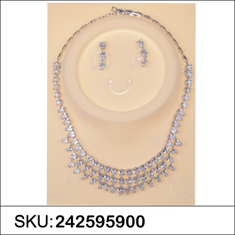 Necklace& Earr Set White