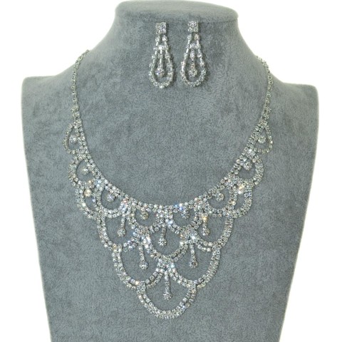 Rhinestone Evening Necklace Set