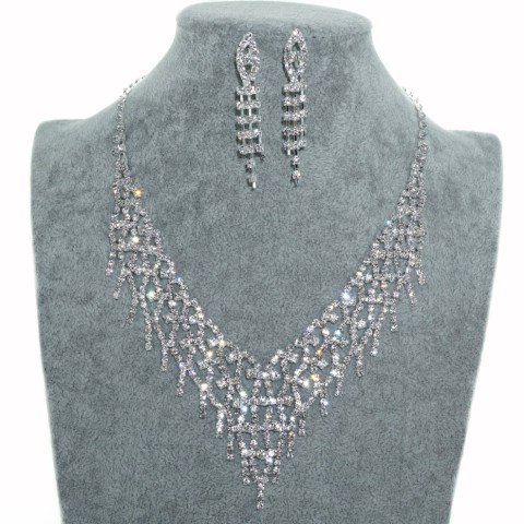 Rhinestone Evening Necklace Set