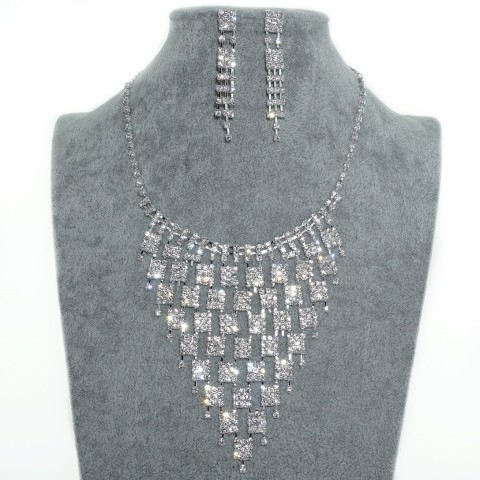 Rhinestone Evening Necklace Set