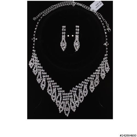 Rhinestone Evening Necklace Set