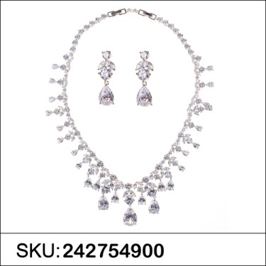 Necklace& Earr Set White