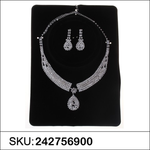 Necklace& Earr Set White